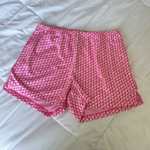 NiVO Golf Tennis Hike Walk Shorts Womens Medium M Pink White Geometric Gym Yoga - Picture 1 of 8